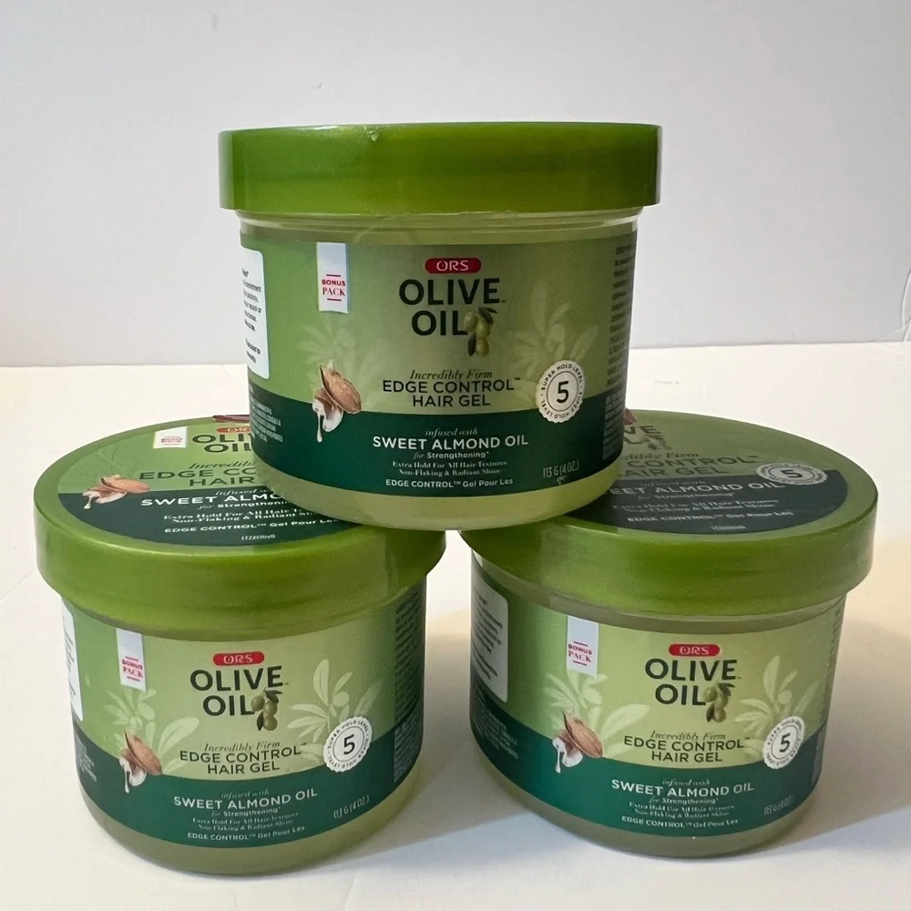 Olive Oil Edge Control Hair Gel - Green Qty 3